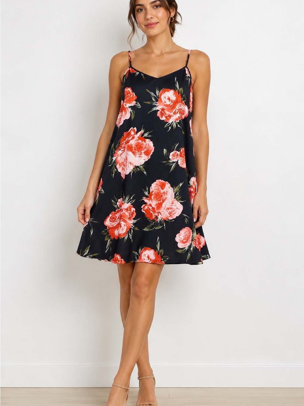 Floral Slip Dress | Pinup Retro Glam Rockabilly Pinup Feminine Roses Size 14/16